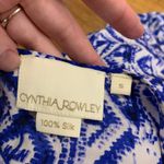 Cynthia Rowley Cynthia‎ Rowley Blue White Silk Tank Top Diamond Print Sleeveless Size Small Photo 3