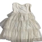 POOF‎ COUTURE Women’s Ivory Three Tier Ruffle Dress Size Medium Photo 6
