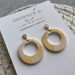 Handmade Polymer Clay Earrings White Photo 1