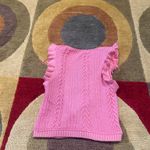 ZARA Pink Ruffle Sleeve Sweater Top Crop Top Tank Top Preppy Style Women’s Small Photo 2