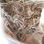 Sesto‎ Meucci Dark Brown Cutwork Boots Size 8 Women’s 7” Tall Made In Italy Lace Photo 9