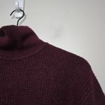 Madewell  Wafflestitch Turtleneck Sweater Maroon Burgundy Wool Aloaca Blend Sz S Photo 1