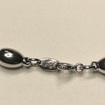 Trifari VTG  bracelet and earrings set silver tone black rope chain Photo 1