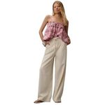 Pilcro Anthropologie Shine Plaid Tank Top Size L Pink Ruffle Trim Swing Size L Photo 3