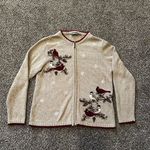 Croft & Barrow Croft-barrow Women's Vintage Christmas Winter Cream and Red Cardigan Photo 0