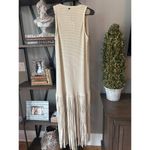 Adriana Degreas Tricot Fringe Maxi Dress Beige Womens Size Large Photo 6