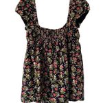 Free People Gaia Print Floral Tunic Mini Dress Black Corduroy size small Photo 7