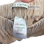 Alice + Olivia Benny Pants Ribbed Pleated Plisse Cropped Wide Leg Tan Size Large Photo 8