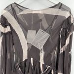 Zimmermann Painted Heart Tier Mini Dress Charcoal Brushstroke Size 0 US 4 NWT Photo 6