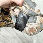 H&M  Shirt Women Size 12 Button Down Green Floral Hunter Green Polyester casual Photo 1