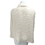 ZARA  White Textured Jacquard Floral Long Sleeve Button Down Shirt Blouse Top M Photo 1