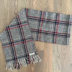 Anthropologie Vintage Real Shetland 100% Wool Scarf Grey with Red, Blue, Beige 77"l x 11.25"w Photo 5
