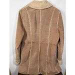 Xhilaration Vintage Xhiliration Women tan long leather faux sheep lining jacket size medium Photo 7