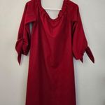 Tibi  Off The Shoulder Dress in Crimson Red Photo 4