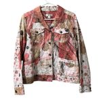 Christopher & Banks Women Jacket Size Medium Long Sleeve Buttons Polka Dots City Photo 0