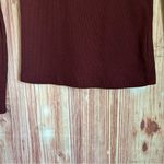Old Navy Maroon Snug Long-Sleeve Scoop Neck Ribbed T-Shirt Photo 4