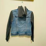 Aeropostale  Blue Denim Hoodie Jacket with Grey Sleeves Photo 1