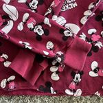 Disney Mickey Mouse Women’s Hoodie Cropped Burgundy Medium M Cotton Blend Casual Photo 3