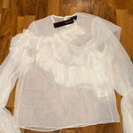 Beulah  women’s sheer‎ ruffle top with wide sleeve glam going out size medium Photo 0