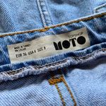 Topshop denim moto miniskirt with long zipper front size 4 EUC Photo 4