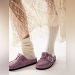 Free People 🆕  | SHEARLING AFTER RIDING MULES | LAVENDER | SIZE: EU 39 (US 8.5) Photo 2
