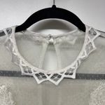 Three Floor  Womens White Lace in Line Mini Dress Frilly Ruffles Size 6 Small Photo 4