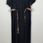 The Planet Maxi Dress Large Black Multicolor Nepal Gauze Peasant Hippie Boho New Photo 12