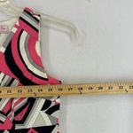 Dazzelle Sleeveless Straight Dress Abstract Design V Neck Lined Women’s 6 Pink Photo 4