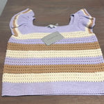 Stylish Lavender and Tan Women's Casual Top Purple Size M Photo 0