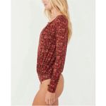 Free People NWT!  Kaya Printed Floral Bodysuit Photo 5