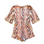 Revolve Lovers + Friends Epiphany Lace Up Snakeskin Romper| Size: Medium Photo 2