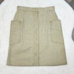 Vintage Coca Cola Snap Front Side Cargo Pocket Denim A Line Skirt Khaki‎ 6 XS Green Photo 12