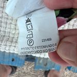 Farm Rio  WOMENS PERITE OPEN BACK Floral Black Top with Striped Sleeves Photo 9