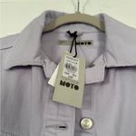 Topshop Moto Light Lilac Ripped Elbow Denim Jacket Photo 6
