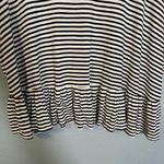 Free People  Beach Striped Black and White Short Sleeve‎ Ruffle Top Photo 4