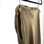 Revolve Camila Coelho ‎ Women’s Sage Green Strapless Satin Midi Dress Size Medium Photo 2