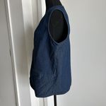 Alia Vest Womens 12 Blue Zip Up Pinstripe Denim Casual Pockets Stretch Layering Photo 7