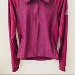 Adidas Quarter Zip Pullover Top Maroon Sz Small Photo 2