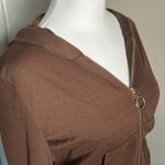 Romwe SHEIN Women’s Lightweight Knit Zip-Up Cropped Hooded Jacket Photo 4