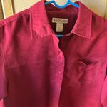 Cherokee  Deep Red suede like ladies blouse large Photo 2