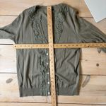 Talbots  EUC Women's Sage Green Ruffle Front Silk Blend Cardigan Sweater Size S Photo 5