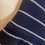 J.Crew Women’s Navy Blue Sparkly Silver Striped Stretchy T Shirt Size XXL Photo 3