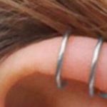 BRAND NEW Set of Stainless Steel Cartilage Ear Cuffs (Double Hoops) Silver Photo 2