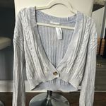 Full Tilt Cable Knit Cropped Sweater - Light blue Photo 0