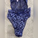 Savage X Fenty Floral Lace Teddy XS Lingerie sexy Blue Photo 6