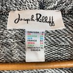 Joseph Ribkoff  Black & White Plaid Open Front Faux Leather Sleeve Sweater 2 Photo 4