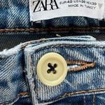ZARA Light Wash Ripped Knee Mom Jeans Photo 2