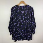 Catherines NWT Butterfly Button Down Shirt 3X Roll Tab Sleeve Lightweight Boho Photo 4