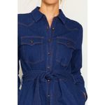 Skies Are Blue 💕💕 Long Sleeve Denim Shirt Dress ~ Dark Blue Large L NWT Photo 11