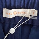 Tory Burch NEW  Addison Crepe Pull On Stretch Waist Cropped Ankle Pants Navy Sea Photo 1